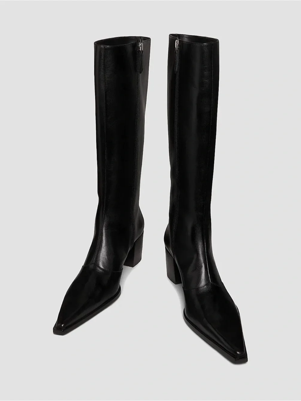 Schultz Raffaela 55MM Leather Knee-High Boots Size 10 B Black NWOB